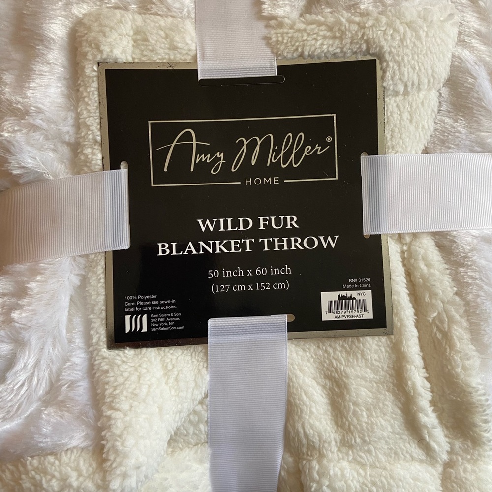 Amy Miller Faux Fur Throw Blanket